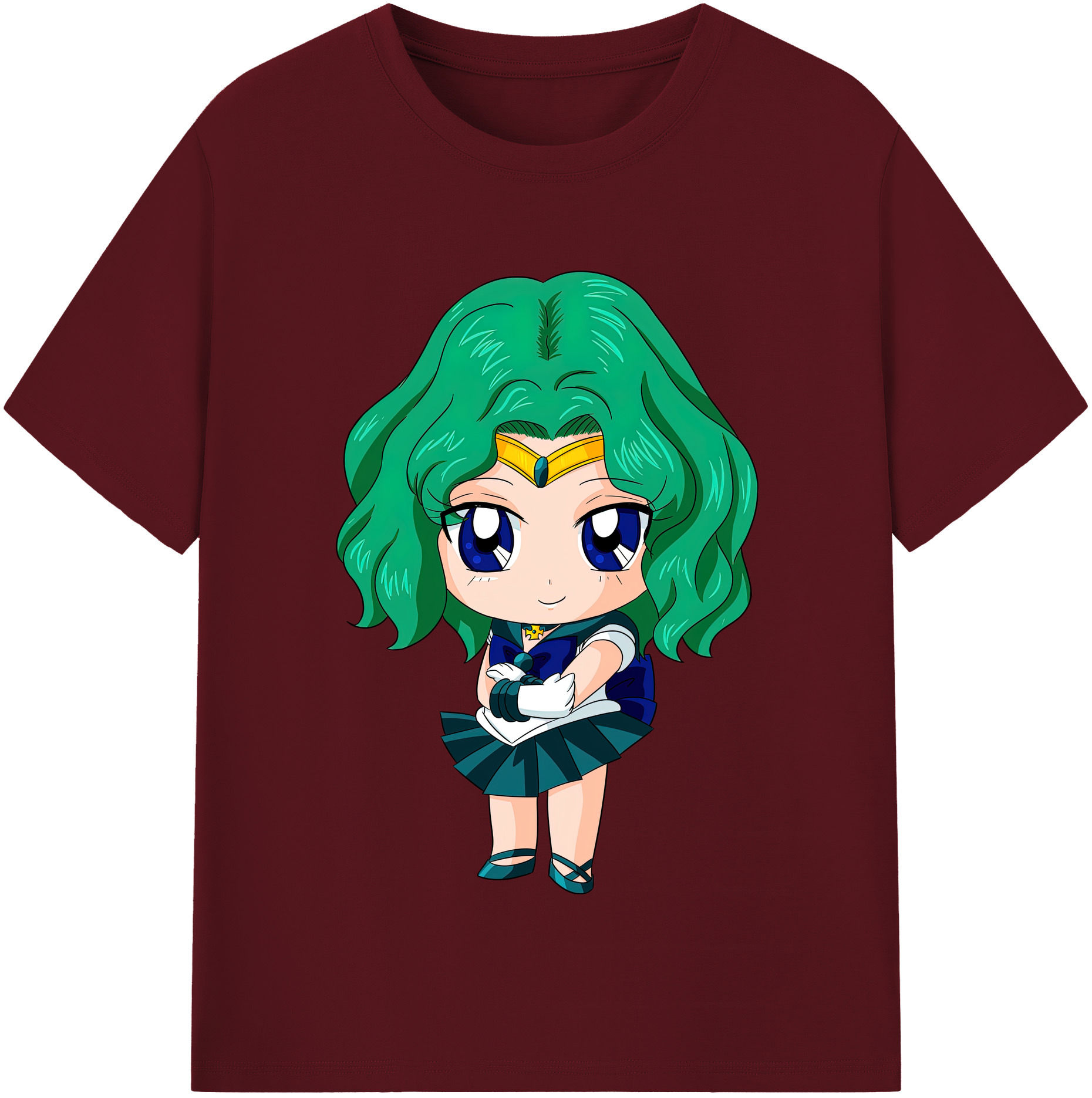 （画像用） 美少女戦士セーラームーン 海王 みちる（かいおう みちる） Sailor Moon Kaiou Michiru 綿100％半袖Tシャツ（フロントプリント）